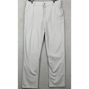 Hickey Freeman New York Mens 32X30 Pants Khaki Gray Chino Flat Front Stretch EUC
